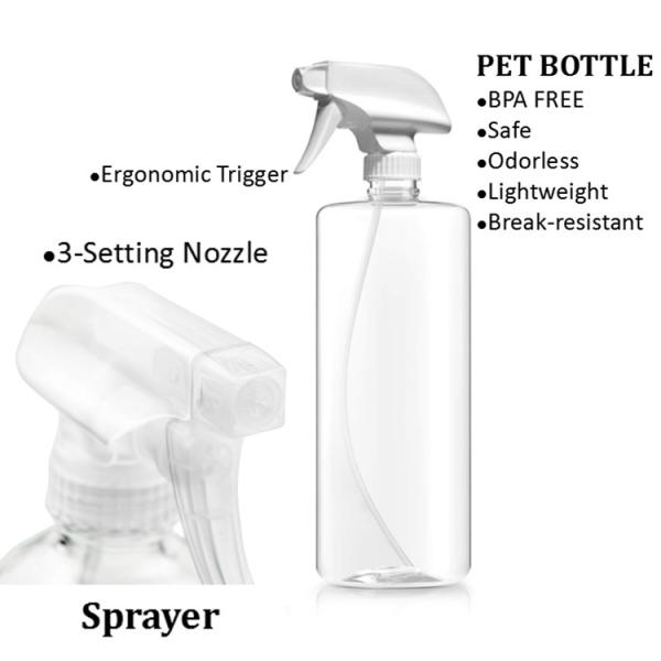 Commercial Plastic Water Spray Bottle 100ml 250ml 400ml 500ml Disinfectant Spray Bottle