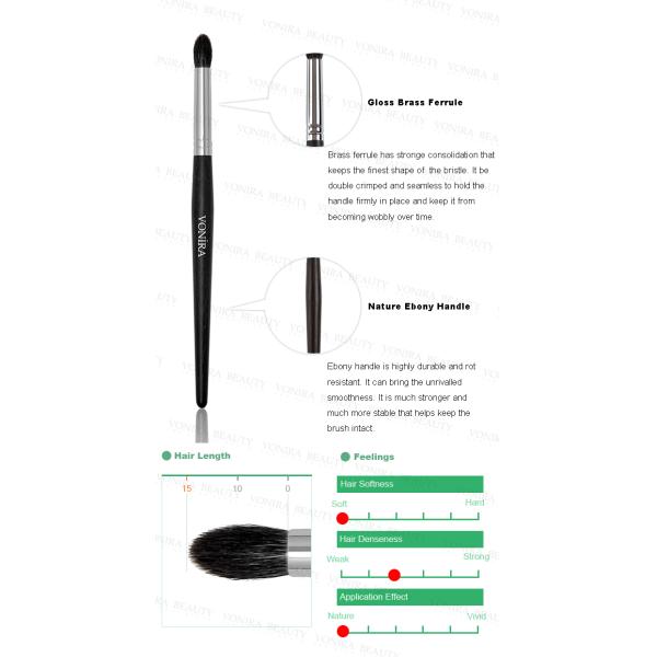 Luxury Gray Squirrel Hair  Makeup Pencil Crease Brush With Ebony Handle