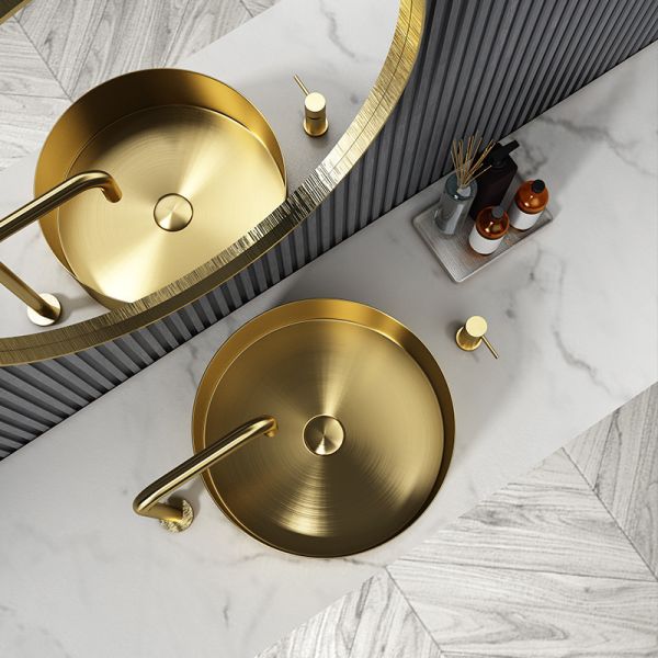 Luxury Round Stainless Steel Water Basin Premium 304 Grade 41x41cm Artisan Bathroom Sink