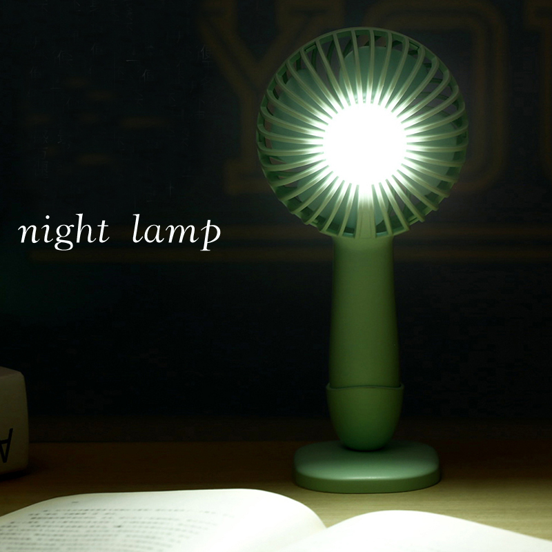 Outdoor Electric Mini Portable Rechargeable 3-Speed LED Light Smart Handheld Fan for Car/RV Use