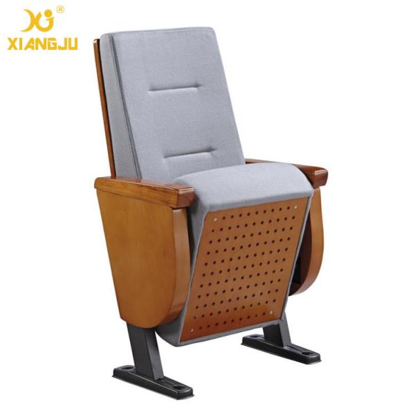 Red Movie Theater Seats With Fabric Upholstery / Molded Veneer 10 MM Cold Rolled Metal Legs