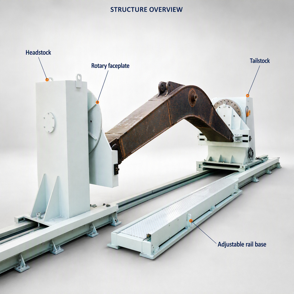Head & Tail Robot Welding Positioner with Adjustable Distance for Excavator Arm Robotic Welding