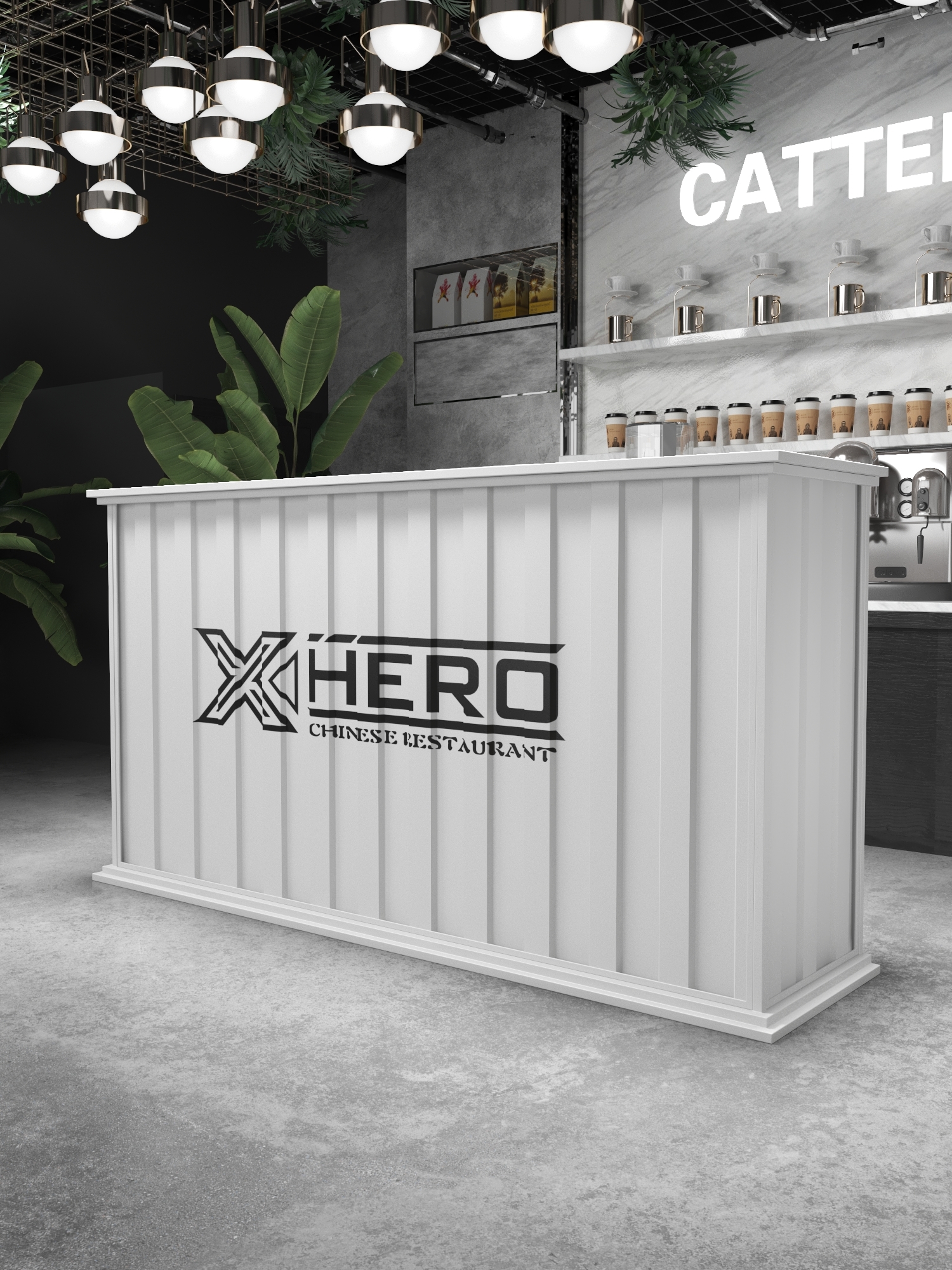 Customized Color Durable Iron Frame Compact Design Front Desk for Commercial Use