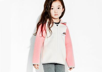 Small Collor Girls Hooded Sweatshirt , Kids Girls Zip Up Hoodie OEM Avaliable