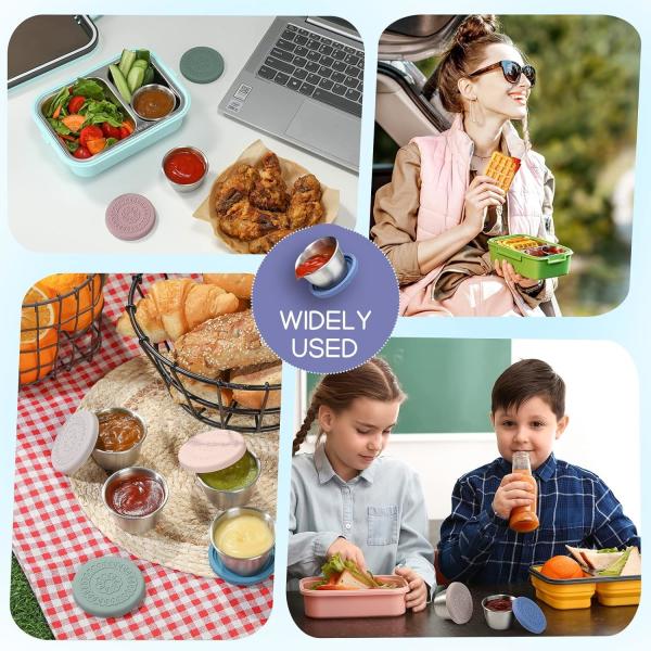 2.5oz Metal Sauce Cups Stainless Steel Dipping Sauce Cups Salad Dressing Container Condiment Containers Portion Cup
