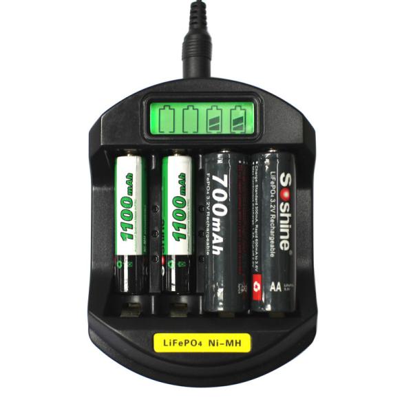 Soshine C5 battery charger for 4pcs LiFePO4 14500/10440 NiMH AA/AAA LCD Quick Battery Charger(USB 5V+DC 12V)