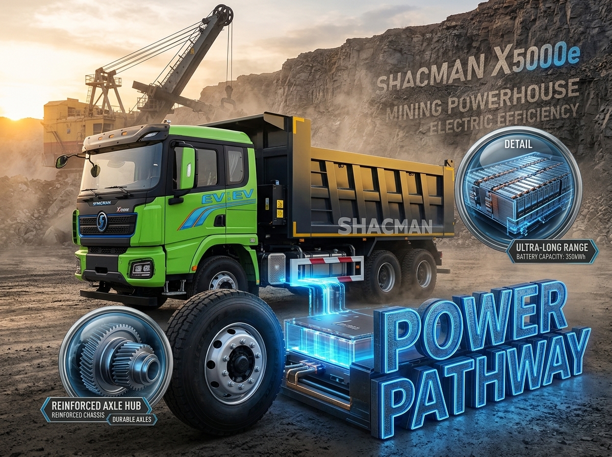 Efficient Shacman X5000e 6x4 Electric Mining Dump Truck 400kWh Battery Low Cost Transport