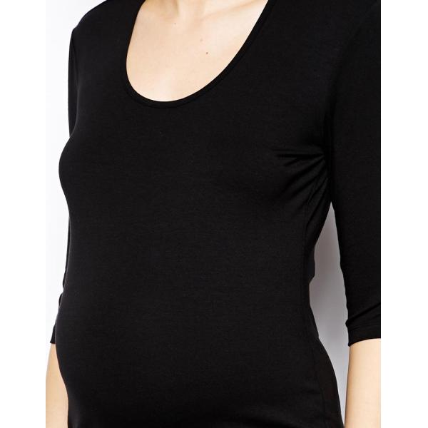 Formal maternity dresses for office pregnance lady with scoop neck