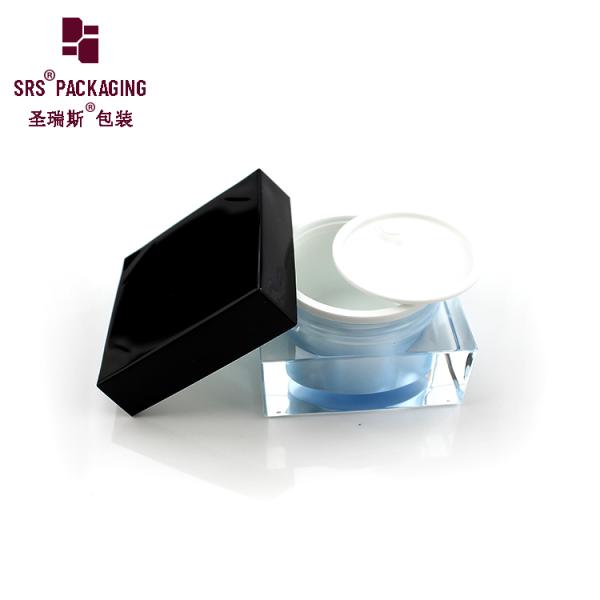 J053 15g 30g 50g square custom blue acrylic plastic cream empty jar