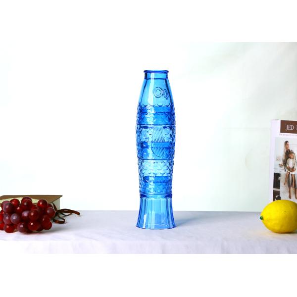 Cobalt Blue Colored Whisky Glasses , BPA Free Holiday Drinking Glasses Fish Shape