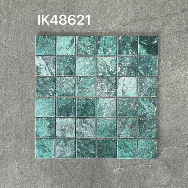 Green color Glaze Art Kitchen Ceramic Floor Tile Backsplash Ceramic Mosaic Tile
