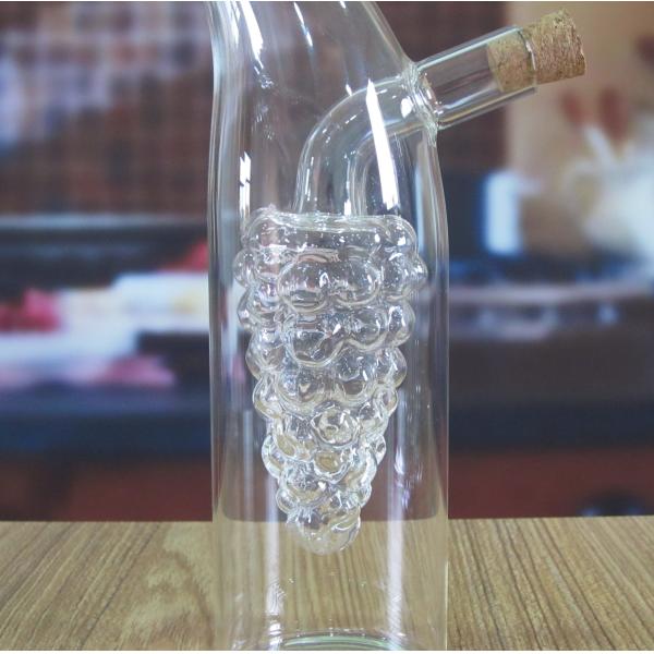 Банка формы виноградины двойного слоя стеклянная с крышкой для масла