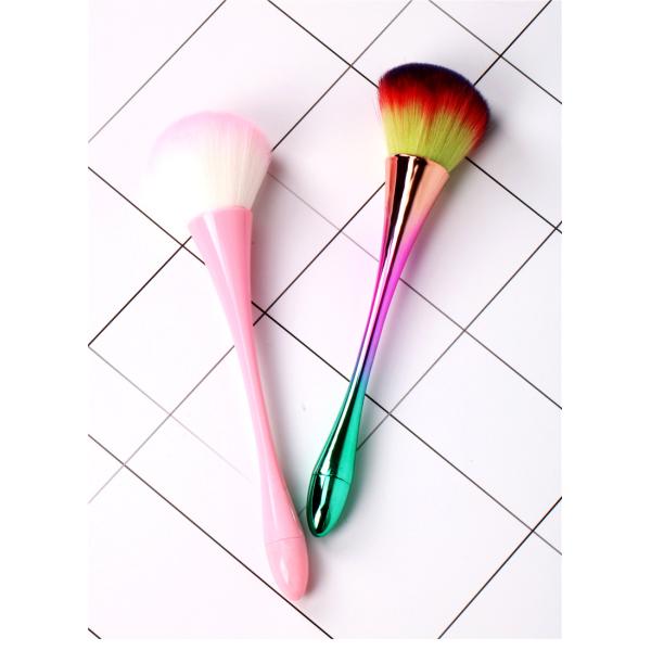 Synthetic Hair Long Handle Nail Art Dust Brush for Smooth and Thorough Powder Removal