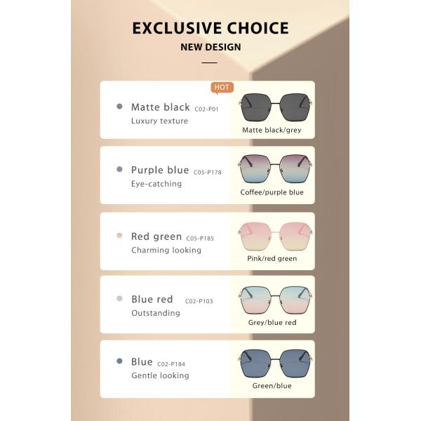 Рамка металла стекел женщин OEM квадратная, защитный солнцезащитный крем солнечных очков UV400