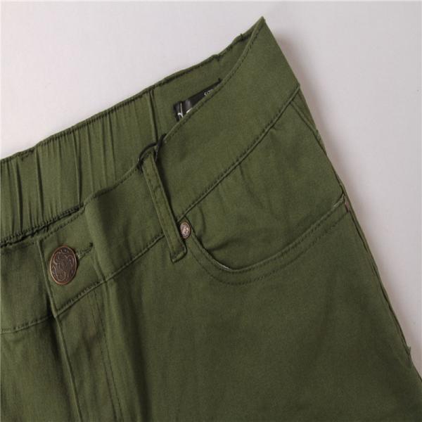 Olive Ladies Casual Shorts 70% Cotton 2% Spandex Casual Summer Shorts Womens