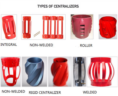 API 10D Oilfield Cementing Tools Casing Centralizer Solid Rigid / Positive / Welded Spiral Type