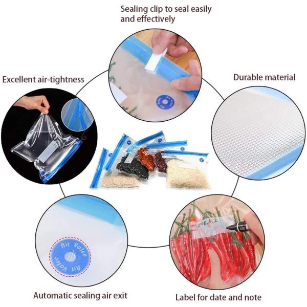 Vacuum Sealer Zipper Bags Sous Vide bags for food BPA Free Reusable Resealable