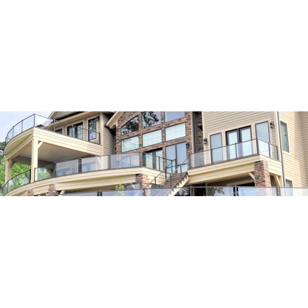 Aluminum Glass Balcony Railing , Outdoor Deck Railing Corrosion Resistance