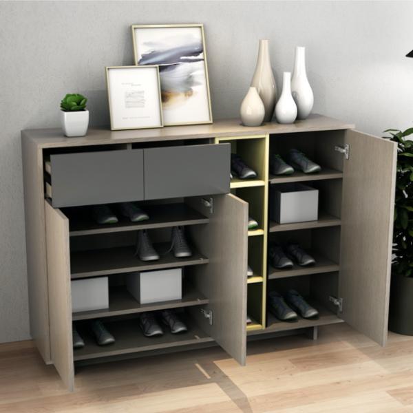 Plywood Slim Wooden Shoe Cabinet Rack Storage Modern Home Furniture 3 Tier