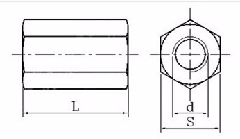 DIN 6334 Stainless Steel 304 316 Hexagon Coupling nut