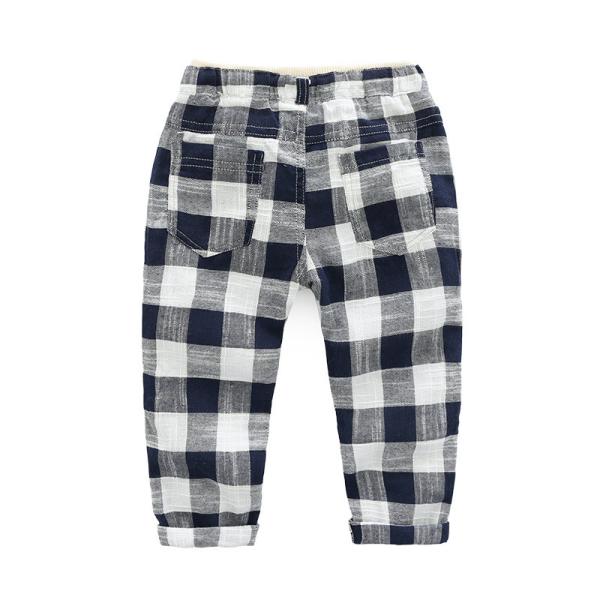 Unisex Cute Newborn Baby Clothes Cotton Plaid Harem Pants Knitted Fabric