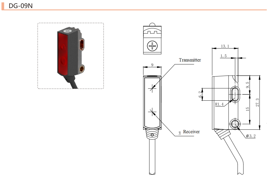Miniature Diffuse Reflective Photoelectric Sensor Anti Interference