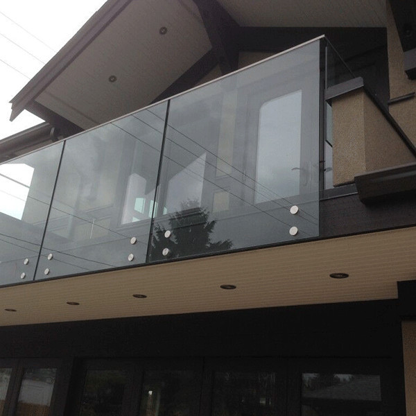 Tempered Glass Balcony Railing , Standoff Glass Railing Stainless Steel Material