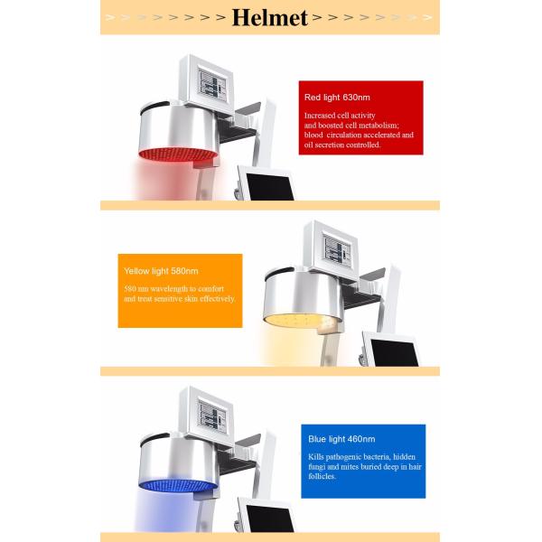 Шлем обработки Regrowth машины роста волос лазера СИД вертикальный фотодинамический