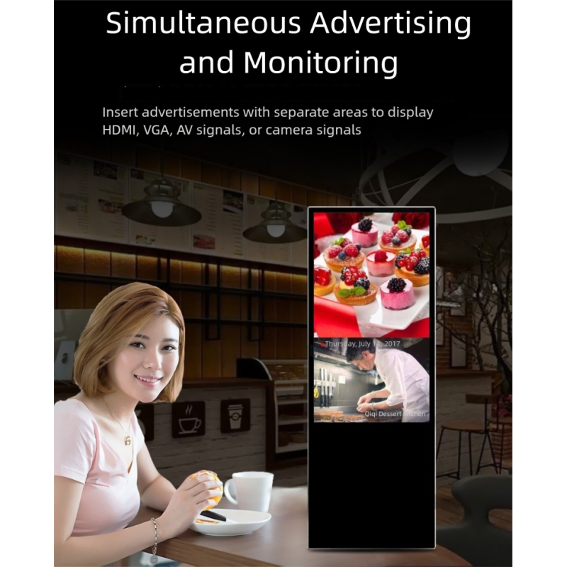 50 Inch Portable Indoor Digital Signage Screen High Contrast All Weather Operation