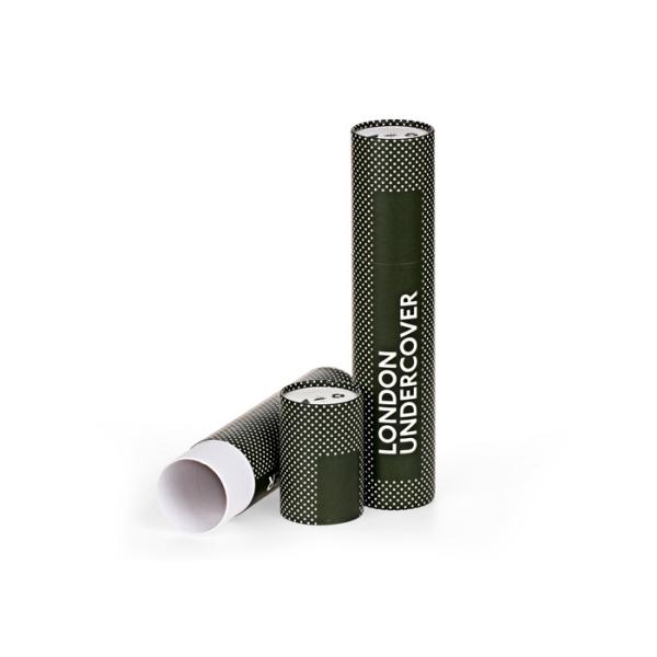 Black Labeling Art Paper Canisters Packaging , Luxury Round Gift Boxes