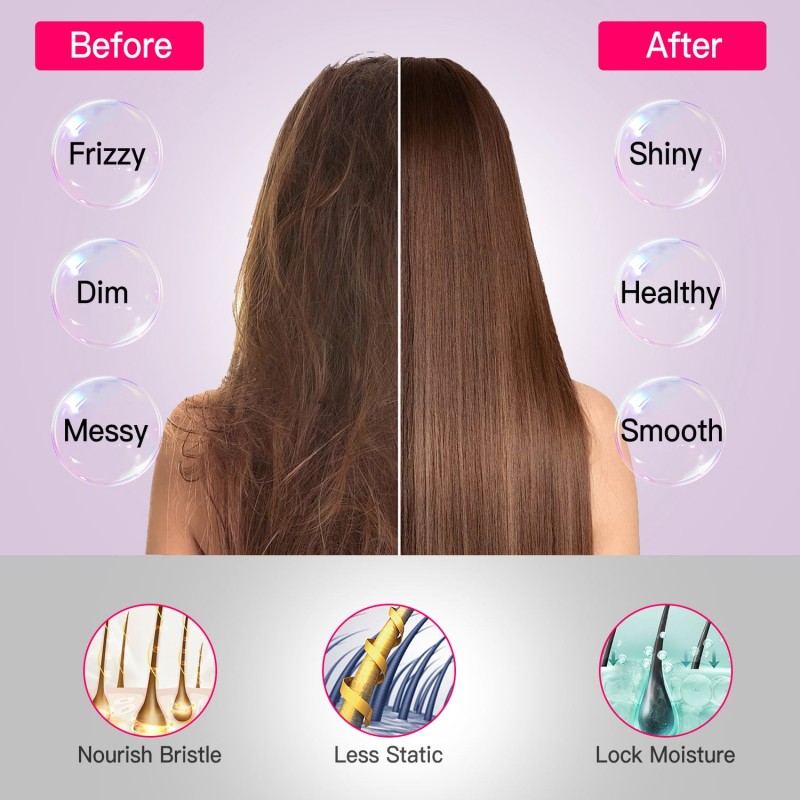 Rechargeable Foldable Negative Ion Portable Ceramic Curling Hair Comb 12-Temperature USB Household Doesn't Hurt Hair Travel