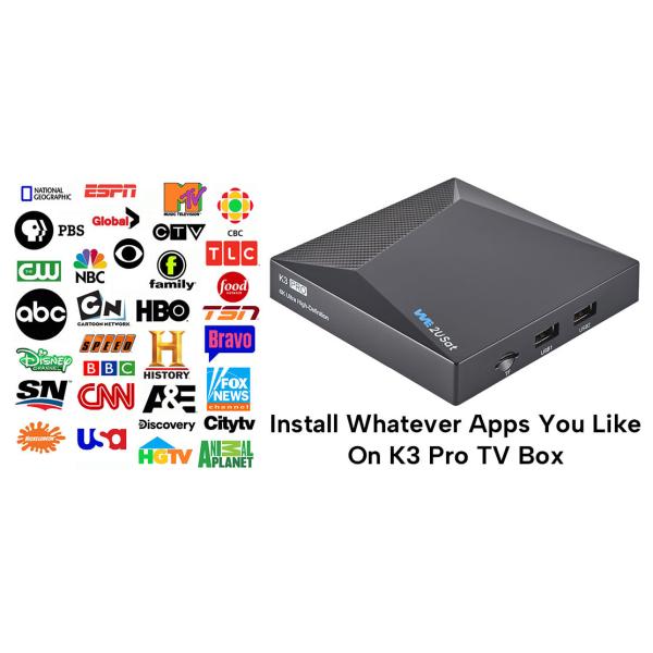 Чёрный Android IPTV Box K3 Pro OTT Streaming Box Пожизненный IPTV Smart Box