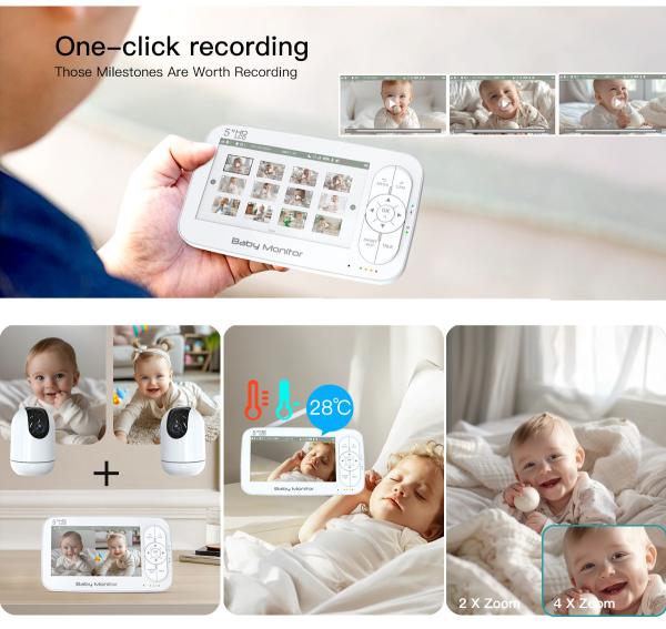Automatic Alarm Video Baby Monitor Wifi 2.4Ghz 940Nm Led Light Motion Sensor