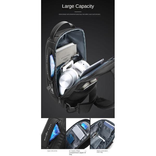 Anti Theft Crossbody Sling Bag Cross Shoulder Sling Bag USB Men Chest Bag