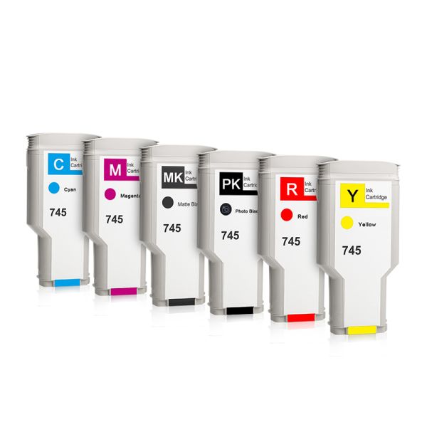 Betcolor745 Compatible 300ML Disposable for Cartridge HP Designjet Z2600/Z5600 Printers Pigment One Time Chip Full Color