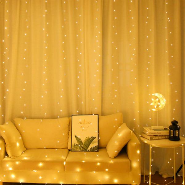 Eight Function LED Curtain Light String for Christmas Decoration PVC Lamp Body