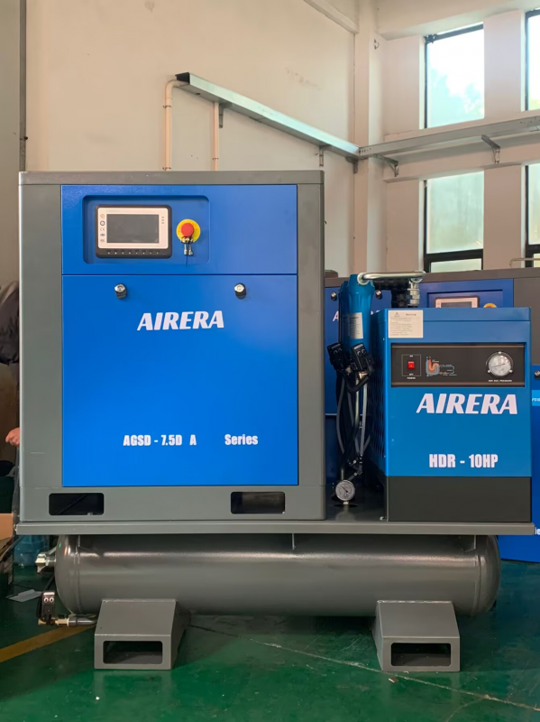 AIRERA AGSD-7.5D A 7.5kW Screw Air Compressor with Tank Mounted