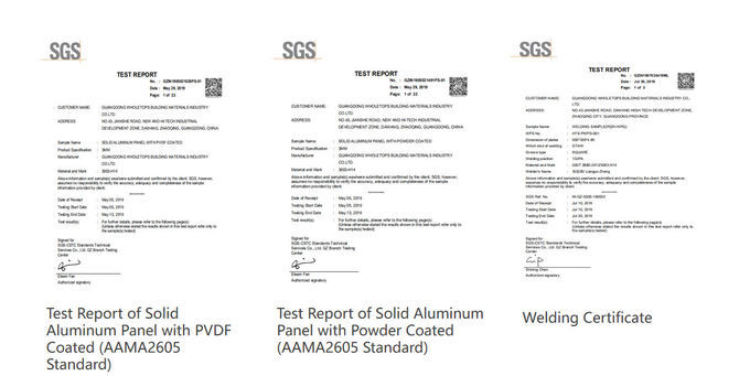 ISO14001 аттестовало панель 1.5MM-8.0MM алюминиевую твердую для гостиницы 5 начал