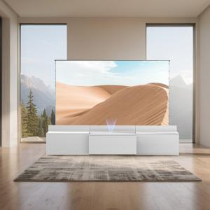 White Sliding TV Cabinet 100V - 240V TV Stand For UST Projector