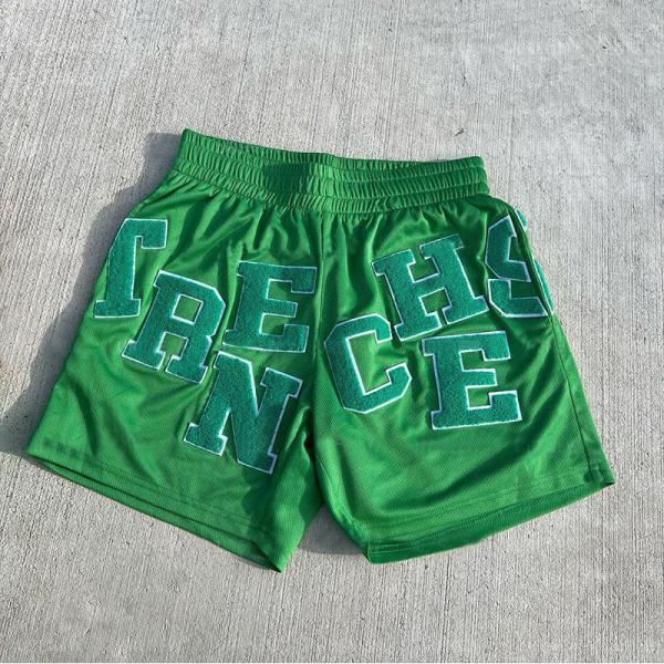 Logo de broderie en chenille Shorts de rue pour hommes Shorts respirants 5 pouces Shorts de rue