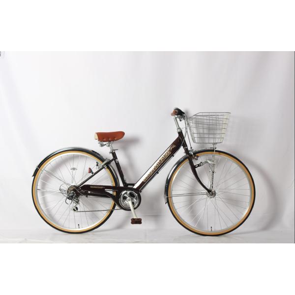 Рамочная сталь 27 дюймов Шесть скоростей Шимано Взрослый велосипед Винтажный пляжный велосипед