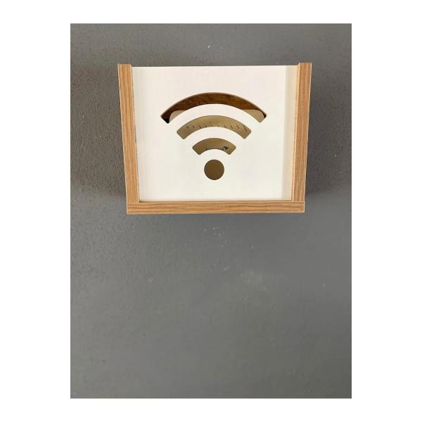 Burned Wall Mounted Router Hide Internet Modem Storage with Wooden Decorative Wifi Box