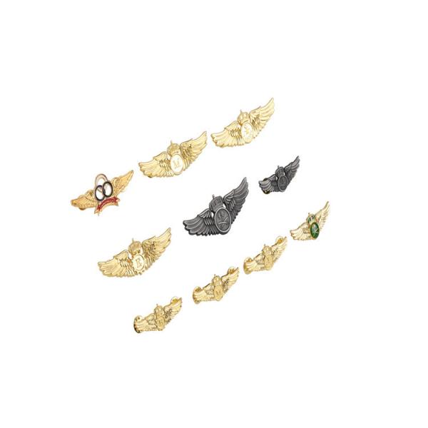 Zinc Alloy Aviation Air Force Pilot Badge Brooch with Gold Plating