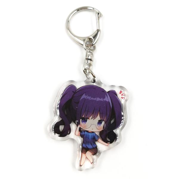 Custom Clear Printed Double Glitter Epoxy Resin Acrylic Charms Keychain for Gift with Star Clasp