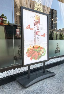 Floor Standing Metal Poster Stand 119cm Billboard Display Board For Advertising