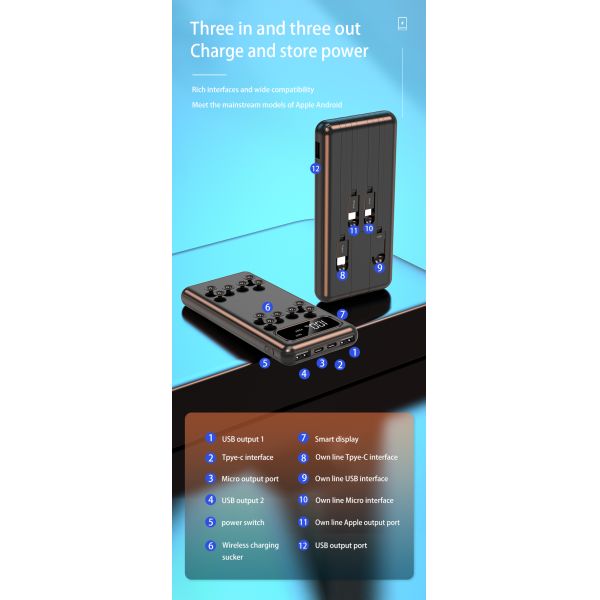 18w Magnetic Wireless Power Banks Portable Mini Size Wireless Power Bank 10000mAh