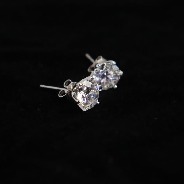 Wholesale 18K White Gold Plated 1CT Lab Diamond Stud Earring Fashion Jewelry for Weddings & Parties Rhodium Setting