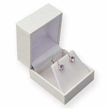 White Flocked Jewelry Plastic Box Stable Performance 47x52x38mm Size Or Customized