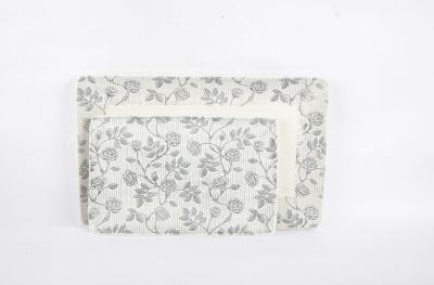 Fancy Printing Rectangular Ceramic Dinner Plates / Serving Trays 13 Inch
