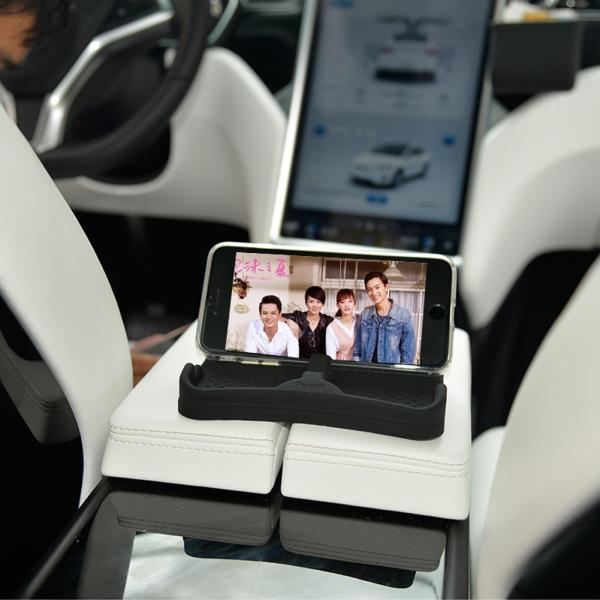 Topfit Anti-Slip Mobile Phone Mount for Tesla,Phone Holder, Phone Stand for Tesla (Black)